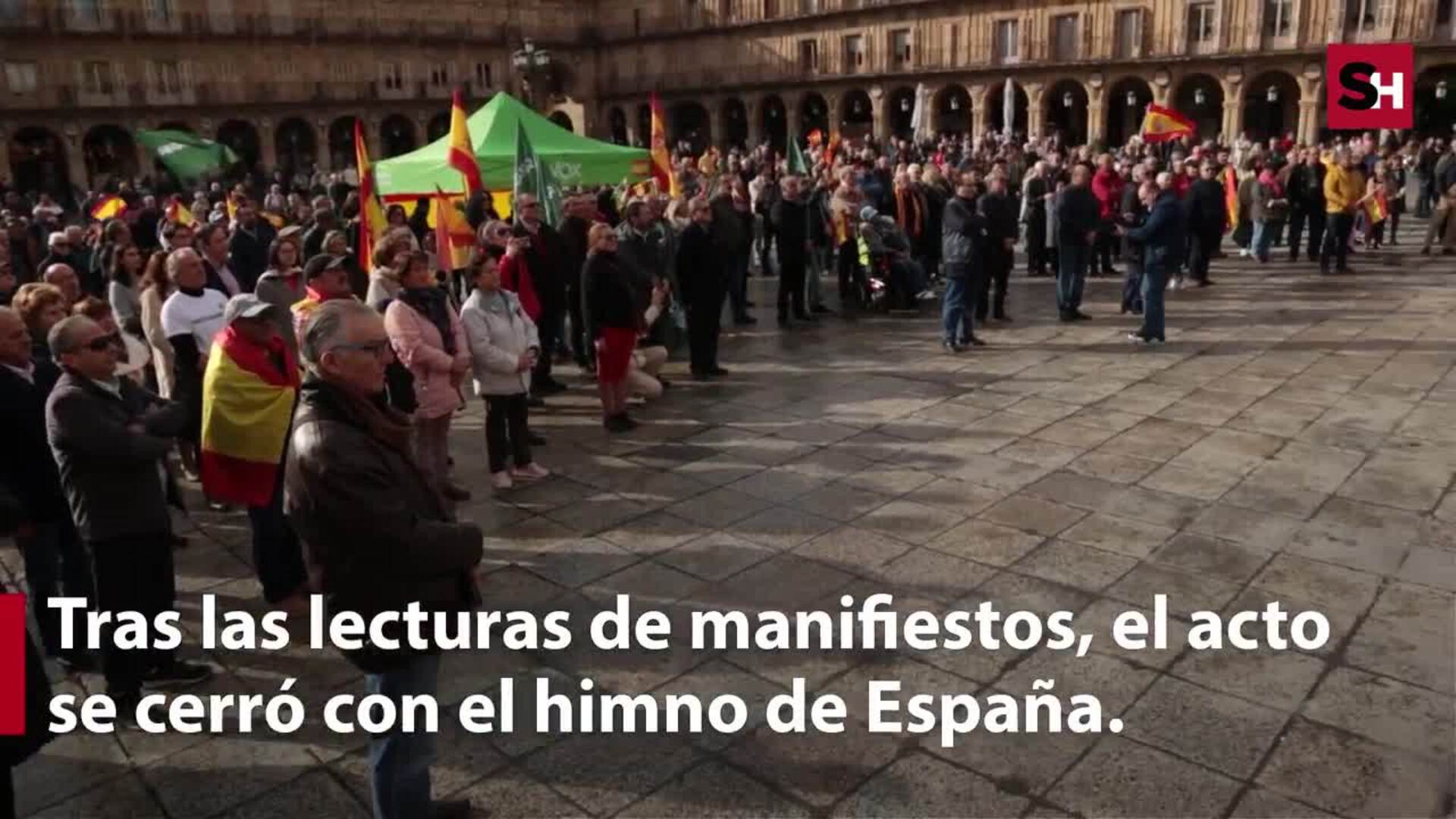 Los sindicatos de Salamanca y Vox en sus respectivas manifestaciones